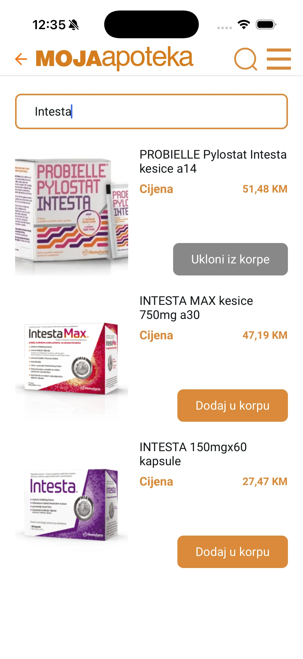 Pretraga proizvoda u aplikaciji